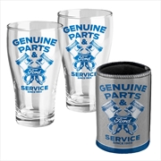 FORD Heritage Set 2 Schooner Glasses and one Metallic Can Cooler Gift Pack | Merchandise