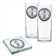 Ford Mustang Set of 2 Highball Glasses and Glass Coasters | Merchandise