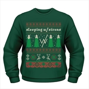 Buy Sleeping With Sirens Christmas Trees Crew Neck Sweater Unisex Size X-Large Jumper