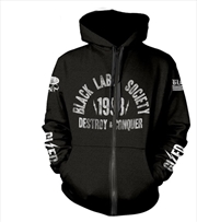 Buy Black Label Society Sdmf Hooded Sweatshirt With Zip Unisex Size Large Hoodie