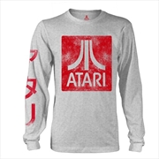 Buy Atari Box Logo Grey Unisex Size Large Longsleeve Shirt