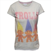 Buy Trolls Varsity Troll Rolled Sleeve Girls Womens Size 10 Shirt
