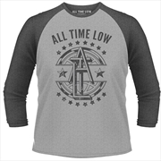 Buy All Time Low Emblem 3/4 Sleeve Baseball Tee Unisex Size Small Tshirt