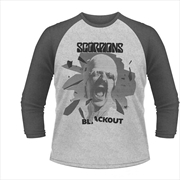 Buy Scorpions Black Out 3/4 Sleeve Baseball Tee Unisex Size Medium Tshirt