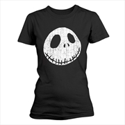 Buy Nightmare Before Christmas Cracked Face Size Womens 12 Tshirt