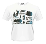 Star Wars The Force Awakens Blue Heroes Character Size Large Tshirt | Apparel