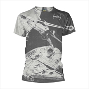 Space Battle (Dye Sub) (T-Shirt Dye Sub Unisex: Small) | Apparel