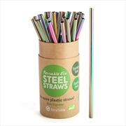 Buy Rainbow Metallic Steel Straw 8mm