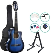 Buy Alpha 34-inch Child Acoustic Guitar + Capo - Blue