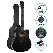 Buy Alpha 41-Inch Electric Acoustic Guitar Wooden - Capo Black