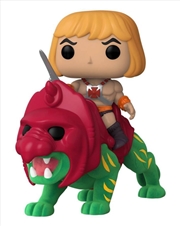 Masters of the Universe - He-Man on Battlecat Flocked US Exclusive Pop! Ride [RS] | Pop Vinyl