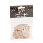 50th Rose Gold Giant Confetti (100 pcs) | Miscellaneous