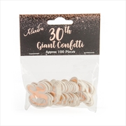 30th Rose Gold Giant Confetti (100 pcs) | Miscellaneous