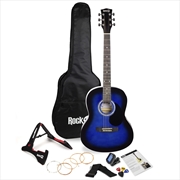 RockJam Acoustic Guitar Superkit Includes Stand, Gig Bag, Tuner, Picks, Plectrum Holder, Spare Strin | Guitars