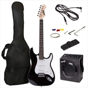 RockJam Electric Guitar Superkit with 10-watt Amp, Gig Bag, Picks & Online Lessons 6 String Pack - B | Guitars