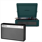 Crosley Voyager Bluetooth Portable Turntable - Dark Aegean + Bundled Crosley Portable Bluetooth Spea | Hardware Electrical