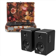 Buy Crosley Cruiser Bluetooth Portable Turntable - Floral + Bundled Majority D40 Bluetooth Speakers - Bl