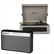 Crosley Voyager Bluetooth Portable Turntable - Grey + Bundled Crosley Portable Bluetooth Speaker - B | Hardware Electrical
