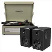 Buy Crosley Voyager Bluetooth Portable Turntable - Sage + Bundled Majority D40 Bluetooth Speakers - Blac