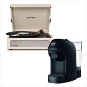 Crosley Voyager Bluetooth Portable Turntable + Lavazza Tiny Coffee Machine - Dune | Hardware Electrical