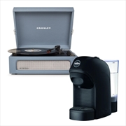Crosley Voyager Bluetooth Portable Turntable + Lavazza Tiny Coffee Machine - Washed Blue | Hardware Electrical