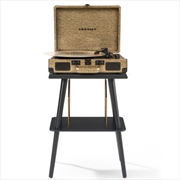 Crosley Cruiser Bluetooth Portable Turntable + Entertainment Stand Bundle - Gold | Hardware Electrical