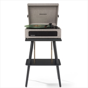 Crosley Voyager Bluetooth Portable Turntable + Entertainment Stand Bundle - Grey | Hardware Electrical