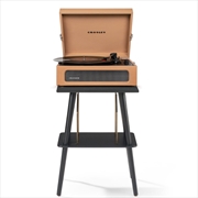 Crosley Voyager Bluetooth Portable Turntable + Entertainment Stand Bundle - Tan | Hardware Electrical