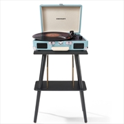 Crosley Cruiser Bluetooth Portable Turntable + Entertainment Stand Bundle - Turquoise | Hardware Electrical