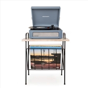 Buy Crosley Voyager Bluetooth Portable Turntable + Crosley Wiltshire Stand Bundle - Washed Blue