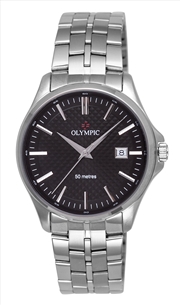 Buy Olympic Timekeeper Series - Gents Steel Black Dial