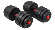 Buy 40kg Adjustable Rubber Dumbbell Set Barbell Home GYM Exercise Weights