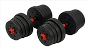 Buy 30kg Adjustable Rubber Dumbbell Set Barbell Home GYM Exercise Weights