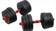 Buy 20kg Adjustable Rubber Dumbbell Set Barbell Home GYM Exercise Weights