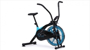 Buy Air Fan Resistance Exercise Fitness Bike with Pulse Sensors - Black and Blue