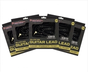 Buy 5 Pack 1/4" To 1/4" 6.35mm Deluxe Coil Studio Guitar Lead Straight to Straight