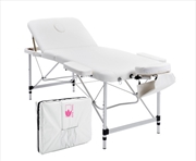 Buy Portable Beauty Massage Table Bed Therapy Waxing 3 Fold 75cm Aluminium - White