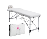 Buy Portable Beauty Massage Table Bed Therapy Waxing 2 Fold 55cm Aluminium - White