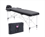 Buy Portable Beauty Massage Table Bed Therapy Waxing 2 Fold 55cm Aluminium - Black