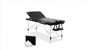 Buy Portable Aluminum 3 Fold Massage Table - Black