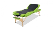 Buy Wooden 3 Fold Massage Table - Black/Green - 70cm