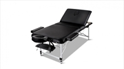 Buy Portable Aluminium 3 Fold Massage Table - Black - 70cm