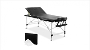 Buy Portable Aluminium 3 Fold Massage Table - Black - 75cm