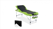 Buy Portable Aluminium 3 Fold Massage Table - Black/Green - 75cm