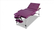 Buy Portable Aluminium 3 Fold Massage Table - Violet - 75cm