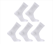 Buy 5 Pack Medium White 3D Seamless Crew Socks Slim Breathable