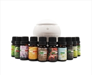 Buy Ultrasonic USB Diffuser with 10 Aroma Oils Humidifier LED Light 130ml - White