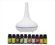 Buy Aroma Diffuser Set With 10 Pack Diffuser Oils Humidifier Aromatherapy - White