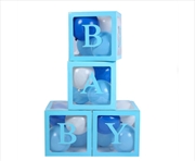Buy 4pcs/Set Baby Balloon Box Cube - Blue
