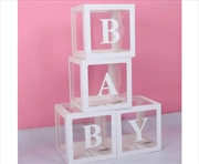 Buy 4pcs/Set Baby Balloon Box Cube - White